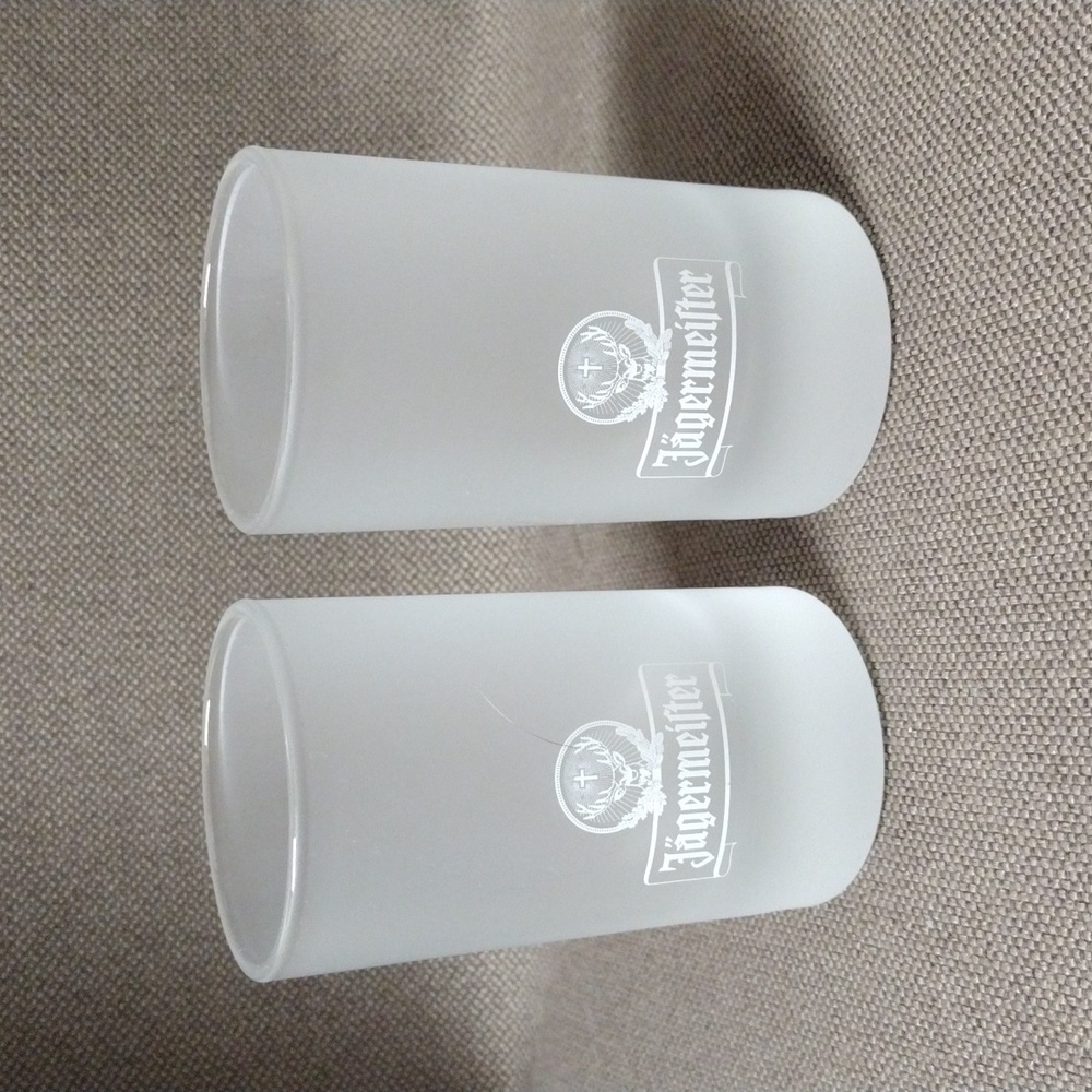 3.5" Jagermeister frosted shot glasses
